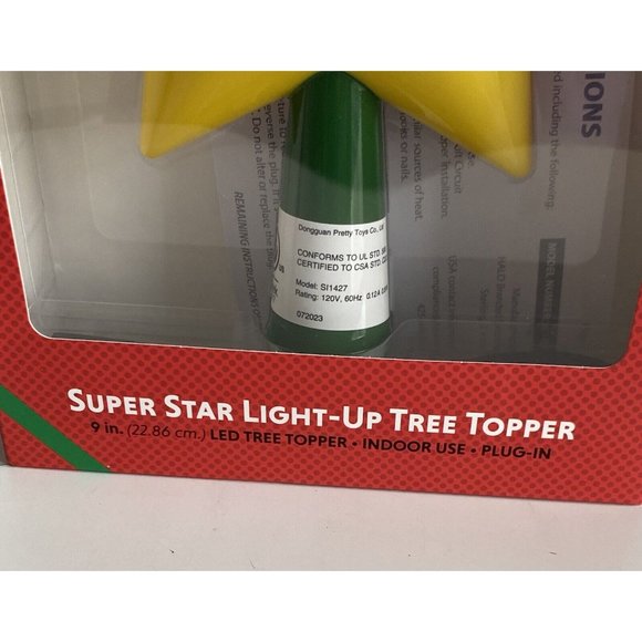 Nintendo Super Mario 9" Super Star Light Up LED Plug In Christmas Tree Topper - Picture 3 of 10